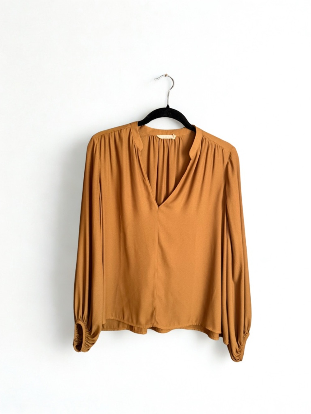 3/$40 Lush Burnt Mustard V-Neck Long Sleeve Blouse